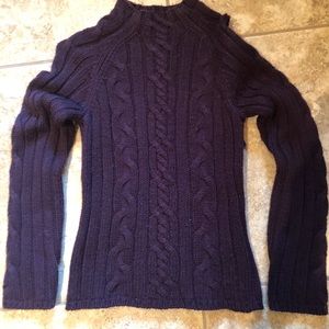Deep plum cable knit sweater